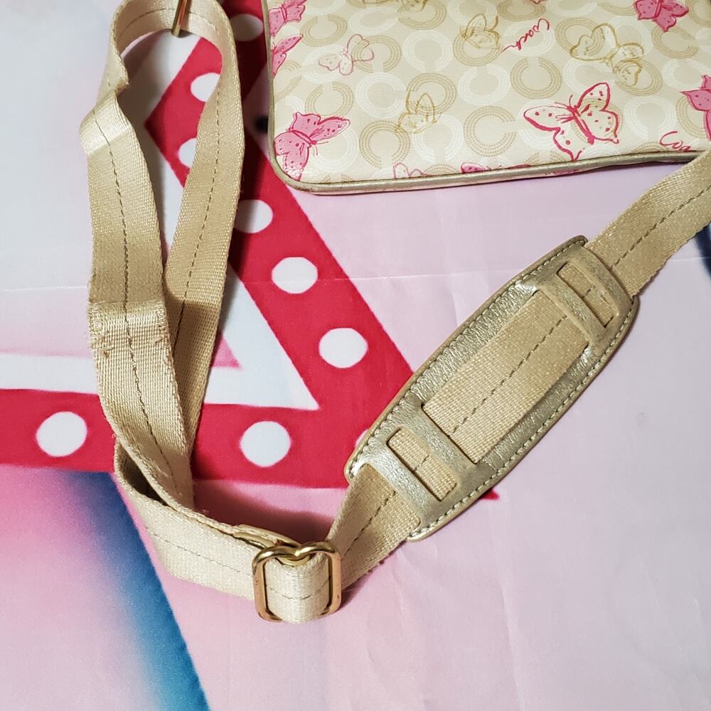 Coach Waverly Light Khaki Pink Butterfly Swingpack Crossbody Bag - Picture 8 of 12
